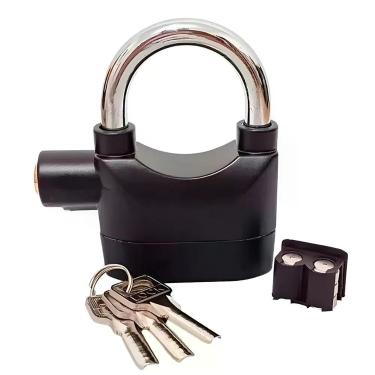 Imagem de Cadeado Trava Alarme Sonoro Anti Furto Sensor Sonoro - Segurança Extra Para Bicicletas, Motos E Residências