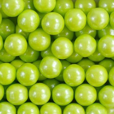 Imagem de Confeito perolizado 10mm comestível verde para bolos 100g - Cromus