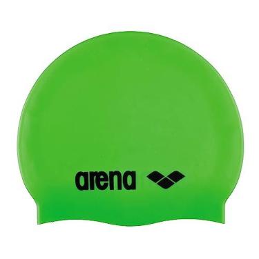 Imagem de Arena Touca de natação unissex de silicone júnior clássica para meninas e meninos, confortável, durável, infantil, tamanho único, limão ácido/preto
