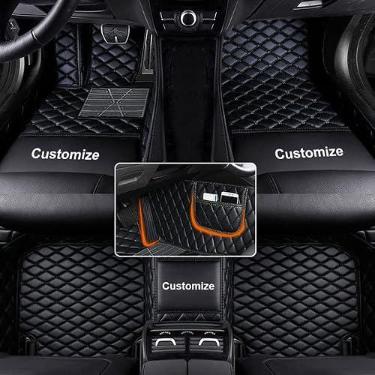 Imagem de Tapetes de carro personalizados compatíveis com Peugeot, forro automotivo de couro à prova d'água, cobertura total, proteção para todos os climas, tapete antiderrapante, modelos de carros