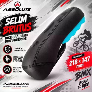 Imagem de Selim Bike Grau BMX Dirt Freeride Absolute Brutus 218x147mm, Preto, Az