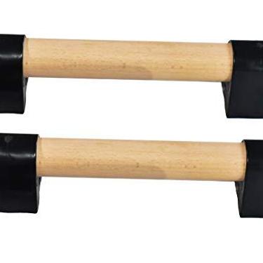 Imagem de Conjunto de mini paralletes de madeira para ginástica ou barras push-up Portátil. (12)