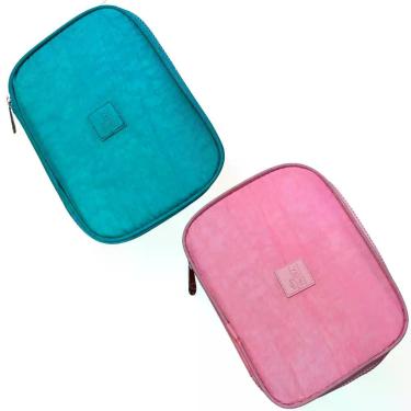 Imagem de Kit 2 Estojos Escolar Box Femininos Unissex Infantil Necessaire Maquia
