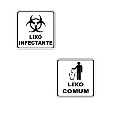 Imagem de Etiquetas Adesivas Lixo Infectante Lixo Comum 2pçs 15x15cm Cor Transparente