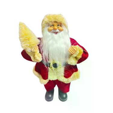 Imagem de Papai Noel Em Pe Vermelho Bege 30cm Florarte 83372001