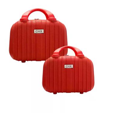Imagem de Kit frasqueiras de viagem maleta necessaire rígida abs - chx, Vermelho
