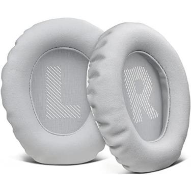 Imagem de SOULWIT Almofadas de Substituição Profissional para JBL Quantum 100 (Q100) Fones de Ouvido, Quantum 350 (Q350), Almofadas Auriculares com Espuma de Alta Densidade, Couro de Proteico - Cinza