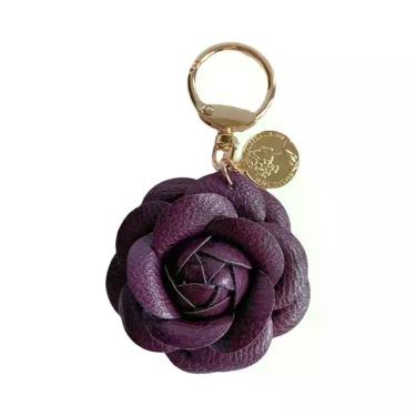 Imagem de Chaveiro Feminino De Couro Com Camélia Fofa, Pingente De Flor Para Moc