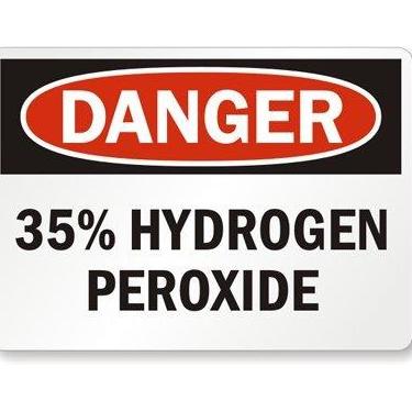 Imagem de Placa "Danger - 35% Peróxido de Hidrogênio" da SmartSign | Alumínio de 30,5 cm x 45,7 cm