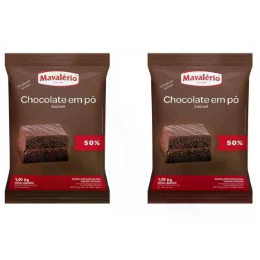 Imagem de Kit chocolate em pó solúvel 50% 1kg com 2 unidades - mavalério