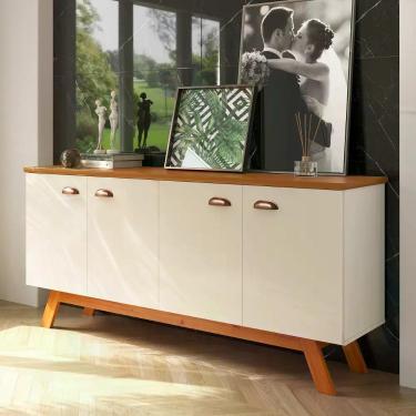 Imagem de Aparador Buffet Atlanta II 4 Portas - TEBARROT, Off White/Amendoa