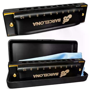 Imagem de Gaita Boca Harmonica Cobre 10 Furos Estojo Flanela Barcelona - Europio