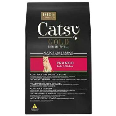 Imagem de Ração Catsy gold Premium Especial Gatos Castrados Sabor Frango 3 kg - 