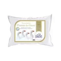 Travesseiro Plumas de Ganso Antialérgico 70cmX50cm Daune Branco, 1 Peç