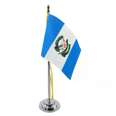 Imagem de Mini Bandeira De Mesa Da Guatemala 15 Cm Poliéster