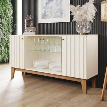 Imagem de Buffet Para Sala De Jantar Eiffel Ambiente Com Portas De Vidro Off Whi