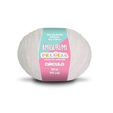 Imagem de Fio Círculo Amigurumi Pelúcia 100% Poliéster - 131m - 85g - Branco 8001