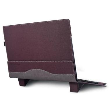 Imagem de Capa de laptop para notebook Samsung Galaxy Book 4/3/2 360 Pro 360 15.6 Pro 4/3/2 NP950 NT955 NP750 capa de poliuretano com suportes (Borgonha, 15,6)
