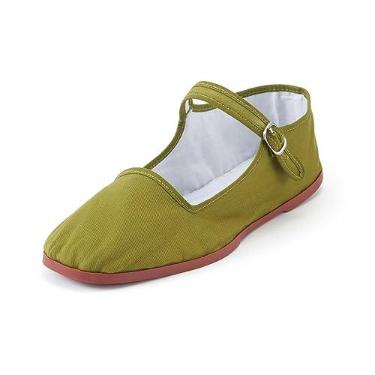 Imagem de SAEEKO Sapatilhas femininas clássicas chinesas, sapatos casuais de boneca chinesa, algodão Mary Janes, sapatos chineses de tai chi, Verde, 39