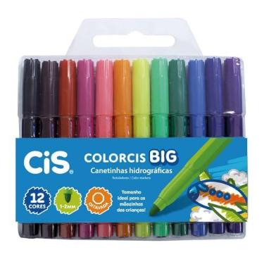 Imagem de CiS Jumbo Canetinhas Hidrográficas - 207.6800 - Multicor - pacote de 12 unidades