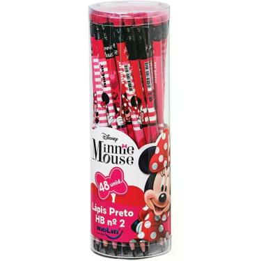 Imagem de Lapis Preto Sextavado Decorado Minnie HB Nº2 C/BORRACHA - Molin