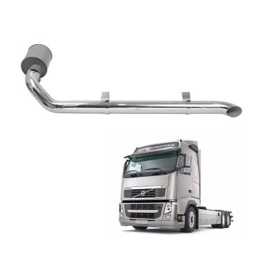 Imagem de Kit Escapamento Volvo FH Até 2014 5 Longo Cromado Completo - Fabbof