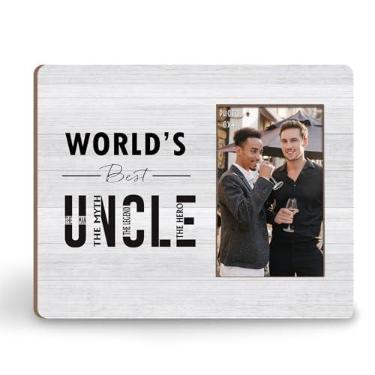 Imagem de KU-DaYi Porta-retrato World's Best Uncle 20 x 25, presente de Natal, Dia dos Pais, tio, sobrinho, crianças, The Man, The Myth, The Legend, para parede e mesa, para fotos de 10 x 15 cm