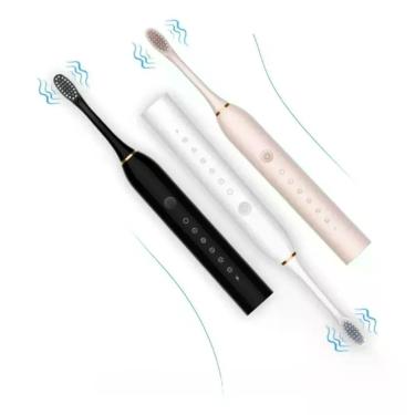 Imagem de Escova de Dente Elétrica Recarregável com 4 Refis Limpeza Profunda 14 Dias de Autonomia