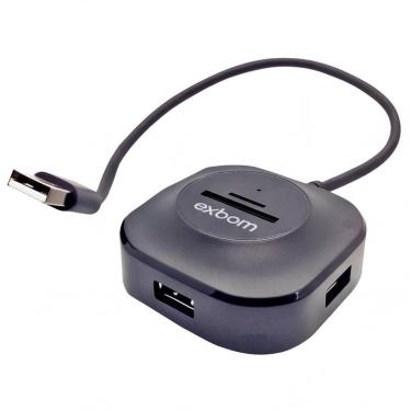 Imagem de Hub 5 Em 1 Adaptador USB Leitor Passador Cartão Memória SD Micro SD Pe