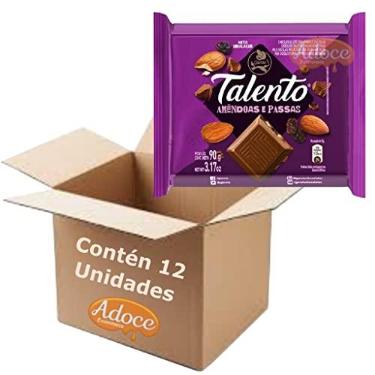 Imagem de Tablete Talento Roxo Amêndoas 90g c/12 - Garoto