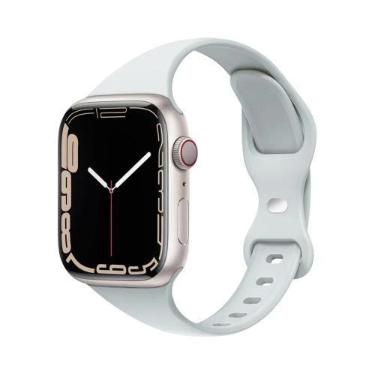 Imagem de Pulseira De Silicone Slim Para Apple Watch 45mm 44mm 40mm 41mm Bracele
