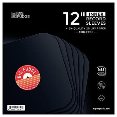 Imagem de BIG FUDGE Edição especial preta | Mangas internas de disco de vinil 50x | Feito de papel pesado e sem ácido | Capas de álbum com cantos arredondados | Jaquetas finas para proteger seus LPs e singles |
