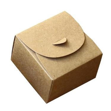 Imagem de Caixinha 6x6x4cm para Bem-casado ou Lembrancinha sem laço Papel Kraft - 100 peças