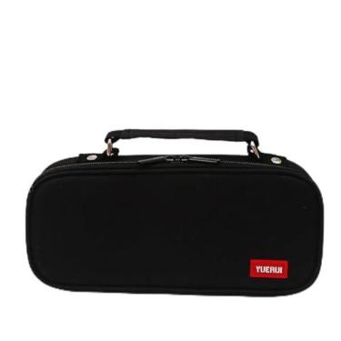 Imagem de Estojo Multiuso com 2 Divisórias, Alça e Zíper Interno e Externo – Necessaire e Diversos (Preto)
