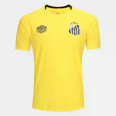 Imagem de Camisa Santos Treino 25/26 Umbro Masculina - Amarelo, G, Amarelo, Pret