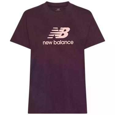 Imagem de Camiseta New Balance Essentials Basic Feminino, Roxo, Rosa, G