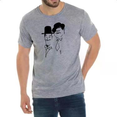Imagem de Camiseta Cinza Gordo e o magro linear art - Alearts, GG