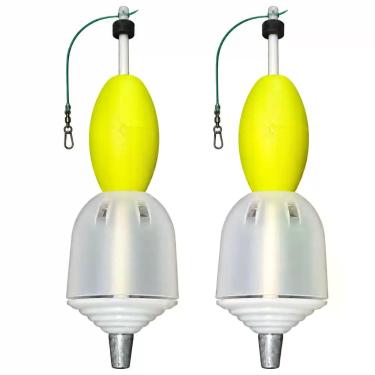Imagem de Kit Pesca Boia Cevadeira Invertida Pesqueiro 35g 2un Pesca Cor:Amarelo