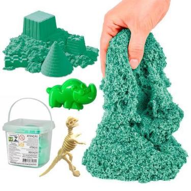 Imagem de Kit Areia Cinética Sensorial Com Moldes E Fóssil Dinossauro Brinquedo 