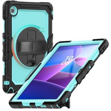 Imagem de Gylint Capa para tablet Lenovo Tab 10,1 polegadas 2025, capa protetora resistente à prova de choque com suporte giratório para Lenovo Tab 10.1 TB-311FU / Lenovo Tab K10 (2ª geração) TB-311XU azul bebê