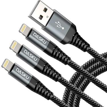 Imagem de Cabo Lightning de 90 cm, pacote com 3 [certificado Apple MFi] Cabo de carregamento de nylon trançado para iPhone 14/13/12/11/Pro Max/X/Xs Max/Xr /8 Plus/7 Plus/6 Plus/iPad Mini/Air