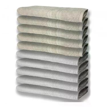 Imagem de 10 Toalhas Super Felpudas Grande E Grossa 5 Branco 5 Bege