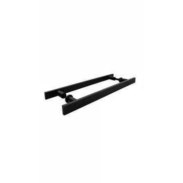 Imagem de Puxador Duplo 30cm Preto Fosco p/ Porta Madeira e Vidro - Congratulati