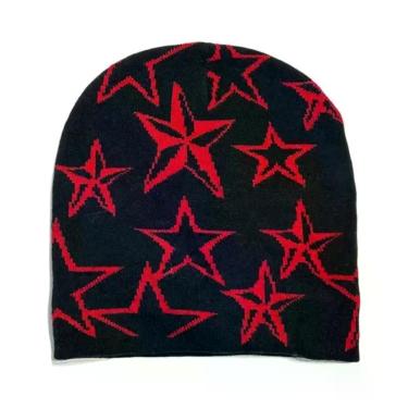Imagem de Gorro De Lã Tricotado Estampado Y2K Unissex, Acessórios De Moda Hip Ho