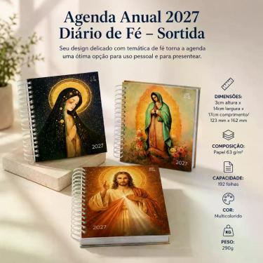 Imagem de Agenda Anual 2027 Diario de Fe Sortida Espiral 192 Folhas Compacta par