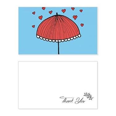Imagem de Guarda-chuva de renda vermelha para clima de coração cartão de agradecimento aniversário aniversário comemoração casamento agradecimento