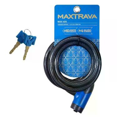 Imagem de Cadeado Segurança Tranca Capacete Moto Maxtrava 405 Grande 1,8m Fume