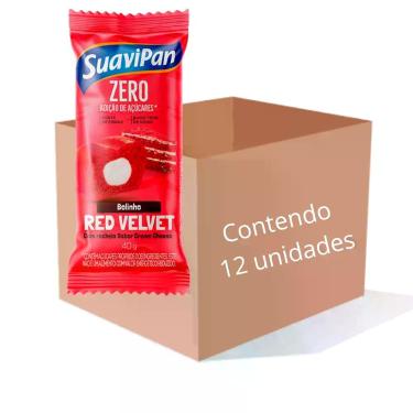 Imagem de Bolinho Red Velvet Zero Açúcar Suavipan - 12 unidades de 40g