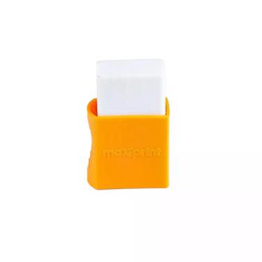 Imagem de Borracha Maxprint Borracha com Capa Plástica Maxprint Laranja para Lápis e Grafite Formato Compacto Ergonômico 1 Unidade
