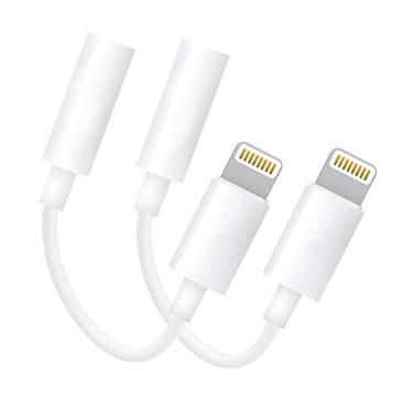 Imagem de esbeecables (Certificado Apple MFi) Adaptador Lightning para conector de fone de ouvido de 3,5 mm, pacote com 2 conectores de áudio para fone de ouvido, cabo dongle para iPhone 13/12/11 Pro/XR/XS Max